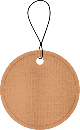 Realistic Organic Textured Circle Paper Tag